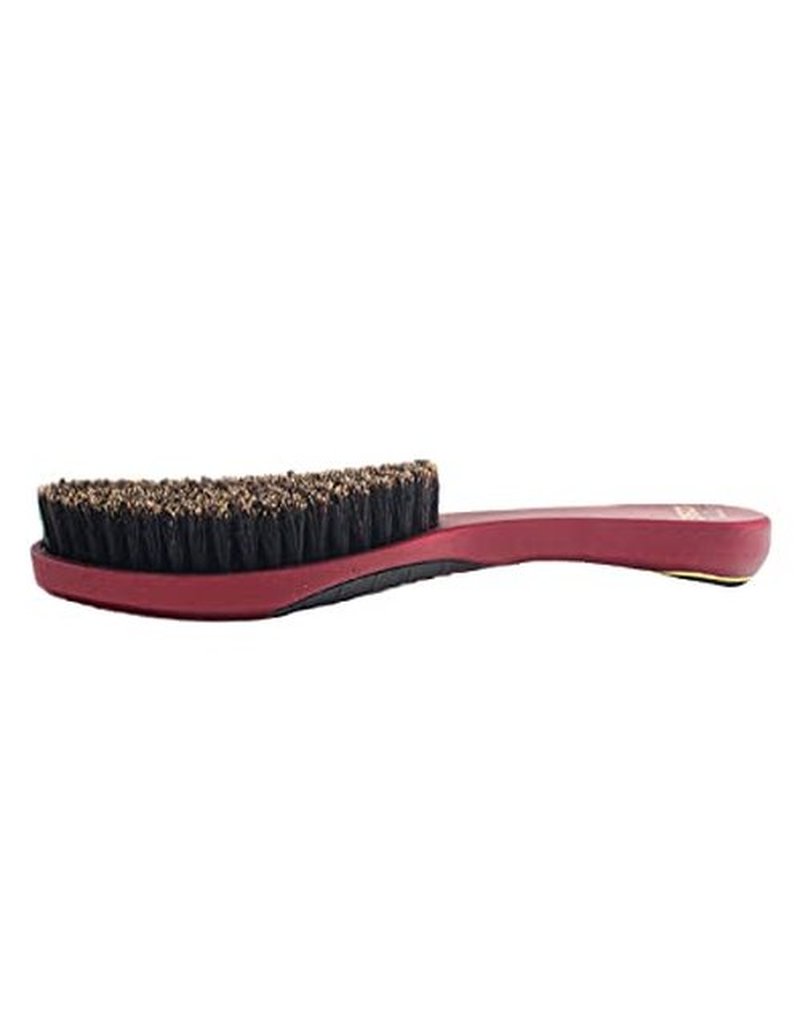ROYAL BURGUNDY SOFT 100% BOAR BRISTLE 360 WAVE BRUSH - Crown 2.0 Hairbrush by Crown Quality Products - The Ultimate 360 Wave Brush