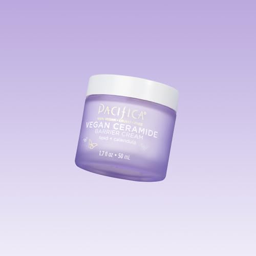 Pacifica Face Cream - Vegan Ceramide Barrier Cream w/Niacinamide & Shea Butter - Hydrating Daily Face Moisturizer Fragrance Free for Sensitive Skin, Vegan, Clean Beauty Allergy & Dermatologist Tested