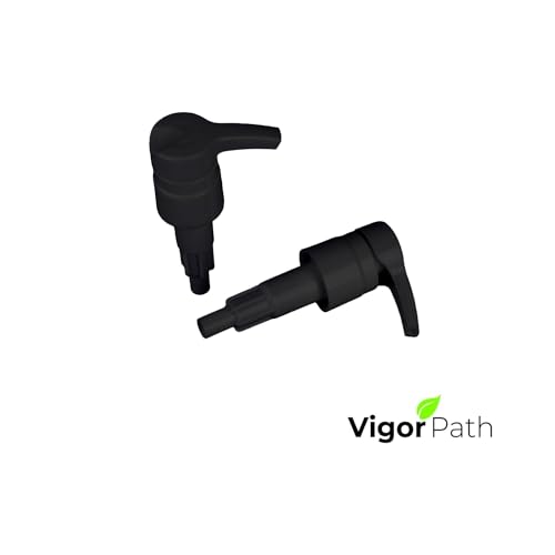 Universal Shampoo/Conditioner Dispenser Pump for Bottles, Leak Proof, Pump Top Fits 1 L/33.8 oz Bottles, 28/410 Neck Size, Black (Pack of 2)