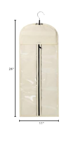 Hairro Portable Hair Extensions Carrier Non-woven Dust-proof Storage Case with Wooden Hanger for Human Hair Extensions, 26 Inch Off White