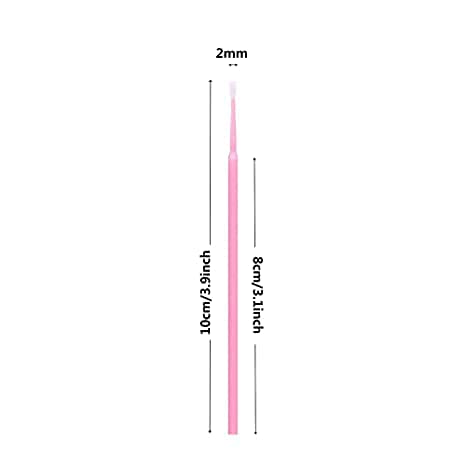 2100PCS Disposable Micro Applicators Brush for Eyelash and Make up Brushes and Personal Care Microswabs Pink (Head Diameter: 2.0mm)