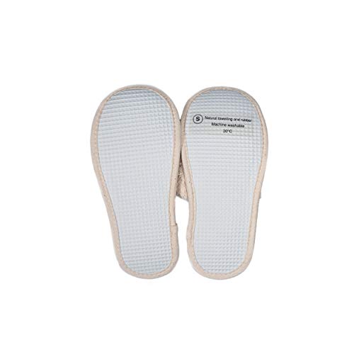Eco Bath London Natural Toweling Slippers - Luxury 100% Organic Cotton, Ultra Soft, Machine Washable Indoor Slippers for Bath and Home S Size UK(4-5) US(6-7)