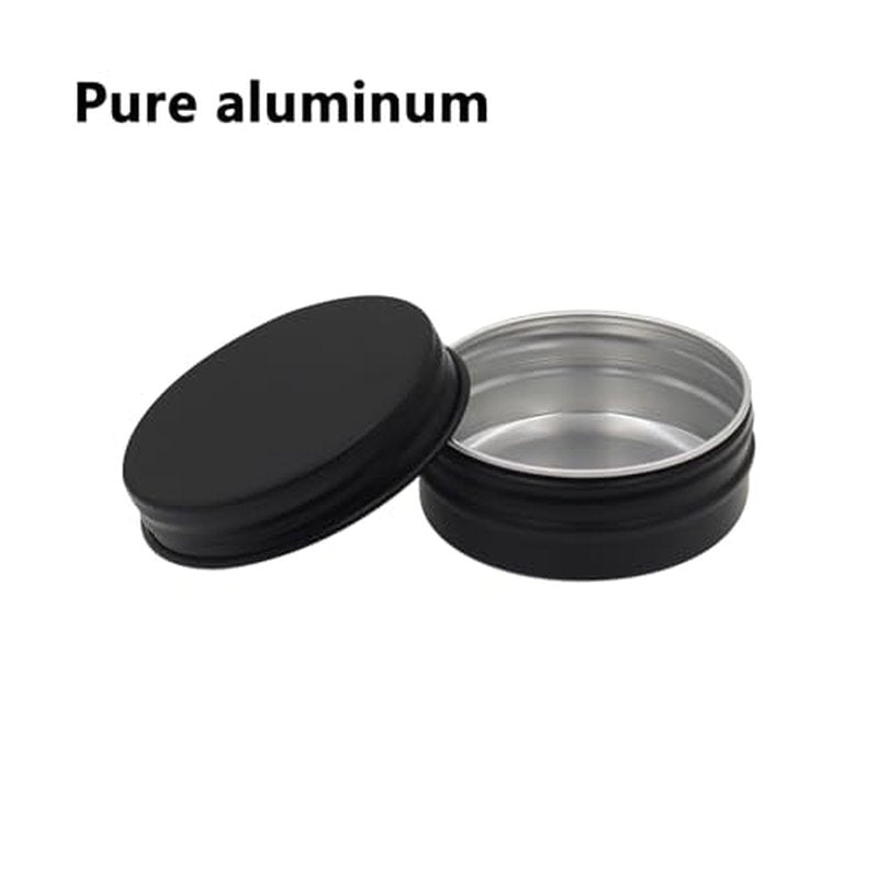 Aluminum Tin Jars Containers,ULIFESTAR Leak Proof Cosmetic Tin Jars Containers,Round Tin Cans with Lids,10PCS Black Cosmetic Sample Refillable Containers for Spice (1.1 ounces 52*20mm/2.04*0.78")