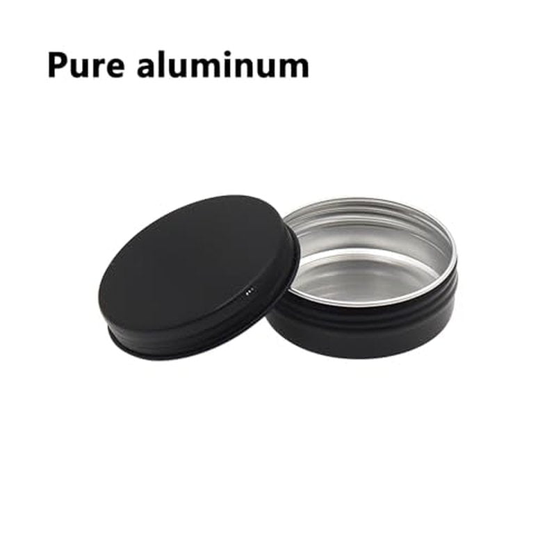 Aluminum Tin Jars Containers,ULIFESTAR Leak Proof Cosmetic Tin Jars Containers,Round Tin Cans with Lids,10PCS Black Cosmetic Sample Refillable Containers for Spice (1.41 ounces 57*23mm/2.24*0.9")