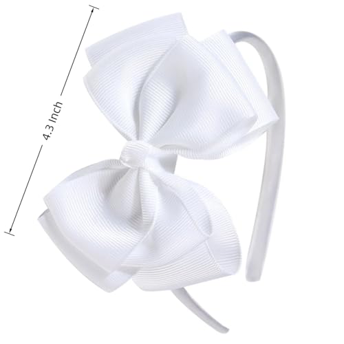 Double-Layered Cute Bow Headbands for Girls & Toddlers ? Multicolor, Stylish & Comfortable£¨White£©