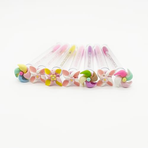 i-Laesh 7pcs Eyelash brush - Lash Wand Tube - Makeup tool Eyelash Extension supplies Diamond Mascara mix color (Twirling Windmill)