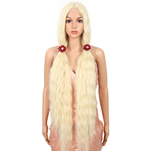 Style Icon 41¡± Lace Front Wigs Long Wavy Synthetic Wigs with Baby Hair Half Hand Tied 130% Density Wigs (41", 613)