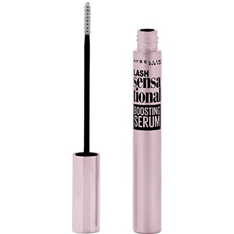 Maybelline Lash Sensational Washable Mascara + Boosting Eyelash Serum Bundle, Includes 1 Mascara in Blackest Black and 1 Lash Serum