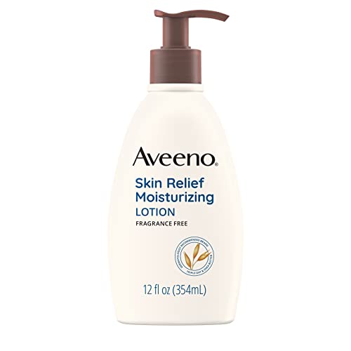 Aveeno Skin Relief Body Care Set, Daily Moisturizing Body Wash for Dry Skin, 18 oz & Skin Relief 24 Hour Moisturizing Body Lotion for Sensitive Skin, 12 oz, Fragrance Free, 2 Pack