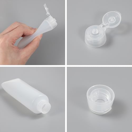 Bewudy 5 PCS Travel Bottles, Refillable Toothpaste Tubes, Small Travel Squeeze Bottles, Refillable Makeup Foundation Container for Toiletries Shampoo Toner Cosmetic