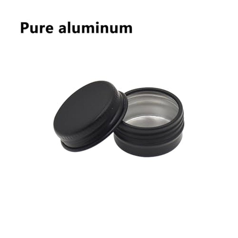 Aluminum Tin Jars Containers,ULIFESTAR Leak Proof Cosmetic Tin Jars Containers,Round Tin Cans with Lids,10PCS Black Cosmetic Sample Refillable Containers for Spice (7.1 ounces 92*45mm/3.62*1.77")