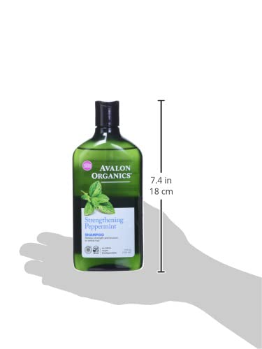 Avalon Organics Strengthening Peppermint Shampoo, 11 oz. (Pack of 3)