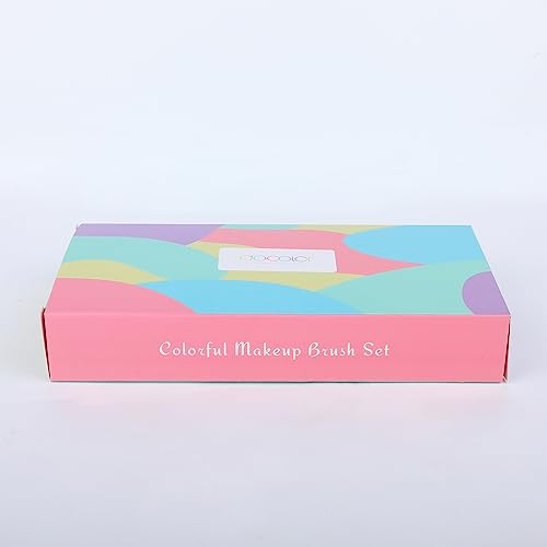 Docolor Makeup Brushes 17 Pcs Colourful Makeup Brush Set Premium Gift Synthetic Kabuki Foundation Blending Face Powder Blush Concealers Eyeshadow Rainbow Make Up Brush Set - Dream of Color