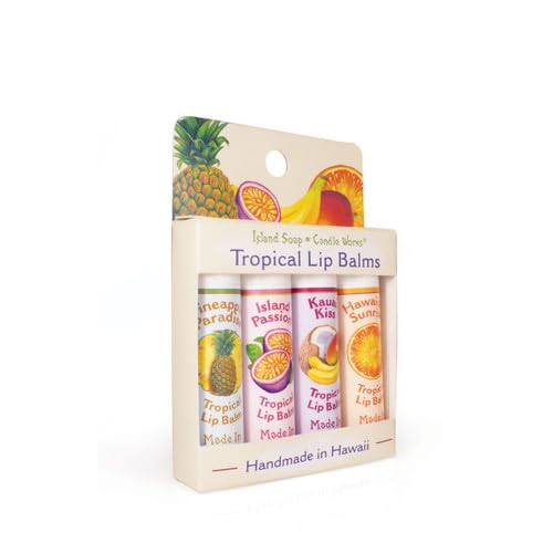Tropical Lip Balm Stick Sample Pack - 4 Assorted Flavors | Moisturizing & Handmade in Hawaii