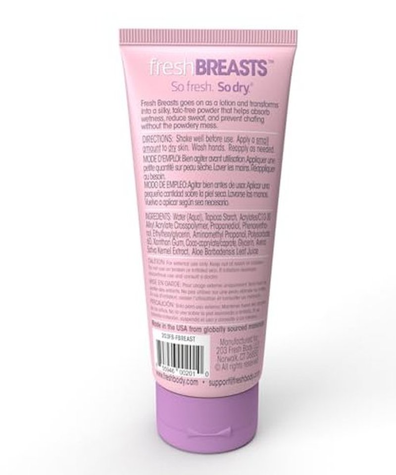 Fresh Body FB Breasts Anti Chafing Deodorant Lotion to Powder, 3.4oz - Anti Chafe Cream Whole Body Deodorant for Women, Inner Thighs & Areas that Sweat, No Talc, Aluminum and Fragrance