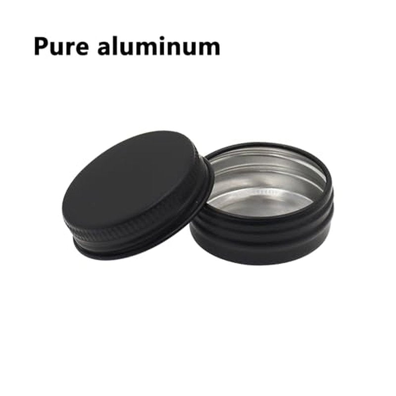 Aluminum Tin Jars Containers,ULIFESTAR Leak Proof Cosmetic Tin Jars Containers,Round Tin Cans with Lids,10PCS Black Cosmetic Sample Refillable Containers for Spice (0.71 ounces 39*20mm/1.53*0.78")