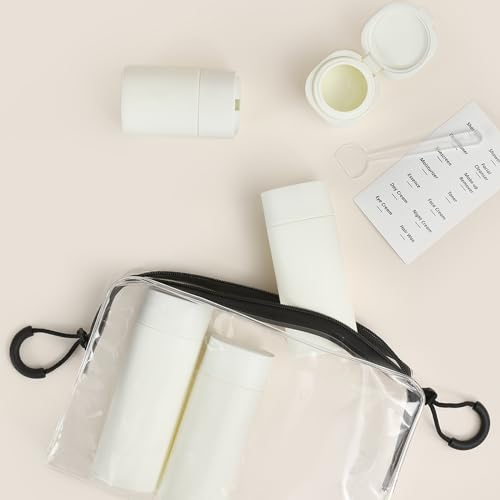 Travel Bottles for Toiletries, 5 Pack Travel Size Containers, TSA Approved Leak Proof Refillable Portable Travel Toiletry Bottles Set with Clear Toiletry Bag for Shampoo Conditioner, Lotion (Green)