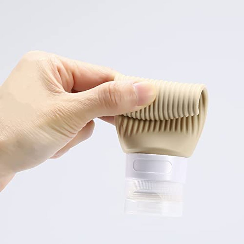 Silicone Travel Bottles for Toiletries,BPA Free,3 oz Leak Proof Refillable Portable Squeeze Empty Accessories Travel Size Liquid Cosmetic Lotion Shampoo Conditioner Bottles Containers 4 Pack