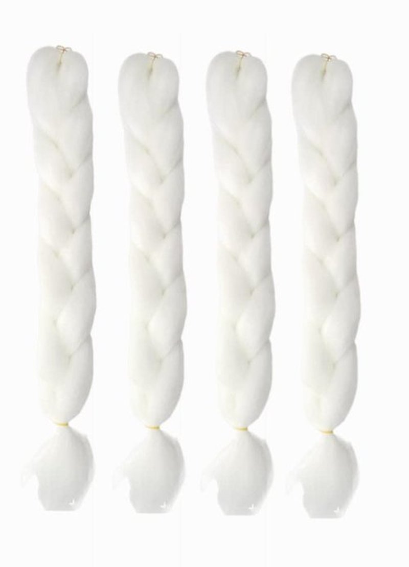 Glowing in Darkness Braiding Hair 400g Braiding Hair Jumbo Box Braids Hair Extensions Shining Jumbo Braids Hair Fluorescent Light in Darkness (White)