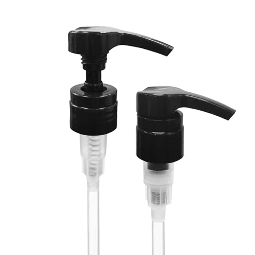 Universal Shampoo/Conditioner Dispenser Pump for Bottles, Leak Proof, Pump Top Fits 1 L/33.8 oz Bottles, 28/410 Neck Size, Black (Pack of 2)