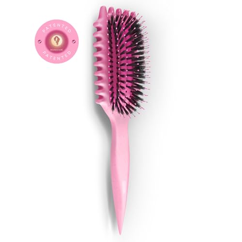 Bounce Curl Define EdgeLift Brush, 5-in-1 Tool for Effortlessly Defined Curls, Waves & Coils, Reduces Frizz - Brick Red