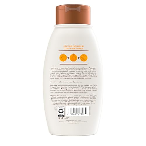 Aveeno Apple Cider Vinegar Clarifying Shampoo, Shine Enhancing, 12 fl oz