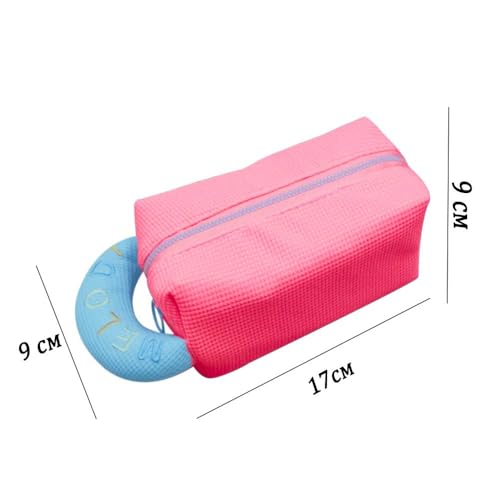 Cute Makeup Bag - Cosmetic Travel Organizer, Makeup Bag Girls, Travel Cosmetic Bag, Cute Makeup Pouch Toiletry Bag, Preppy Stuff Gift for Girls, Zipper Pouch Organizer for Women and Girls (Pink)