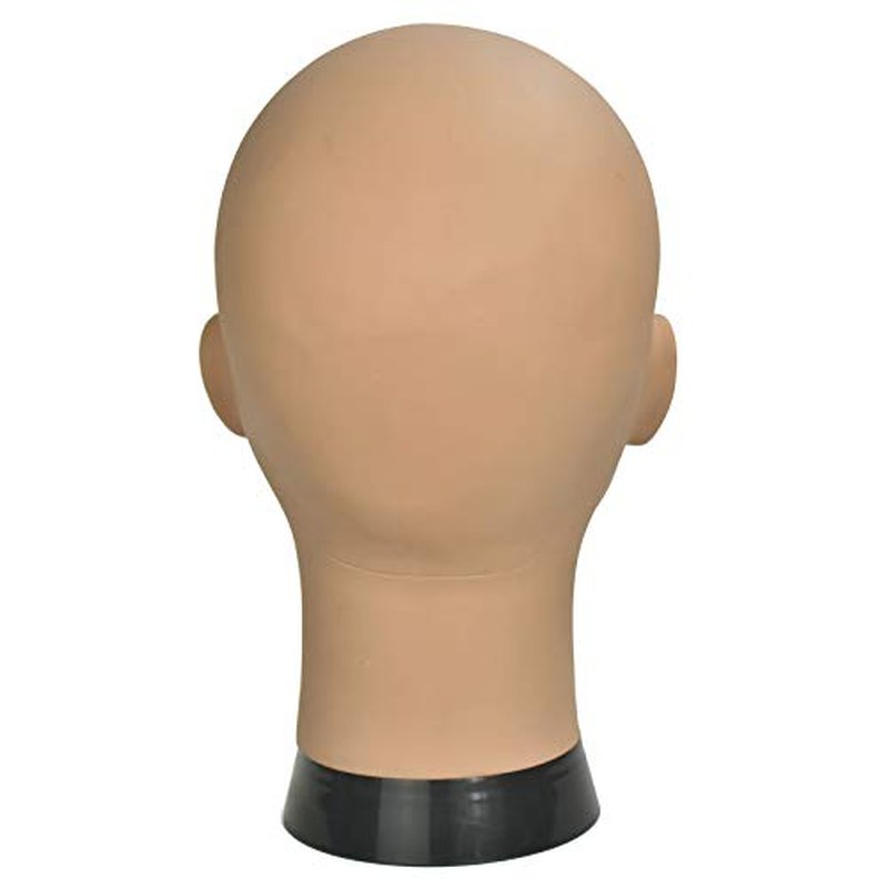 Ba Sha Afro Cosmetology Mannequin Head Bald Manikin head for Wigs Making Wig Display Hat Display Glasses Display with Free Clamp