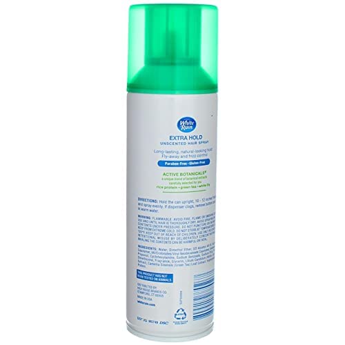 White Rain Hairspray Extra Hold Unscented, 7 oz (Pack of 8), Aerosol Hairspray for Women & Men, Humidity Resistant, Fragrance-Free, Non-Sticky, Finishing Hair Spray Extra Hold for All Hair Types