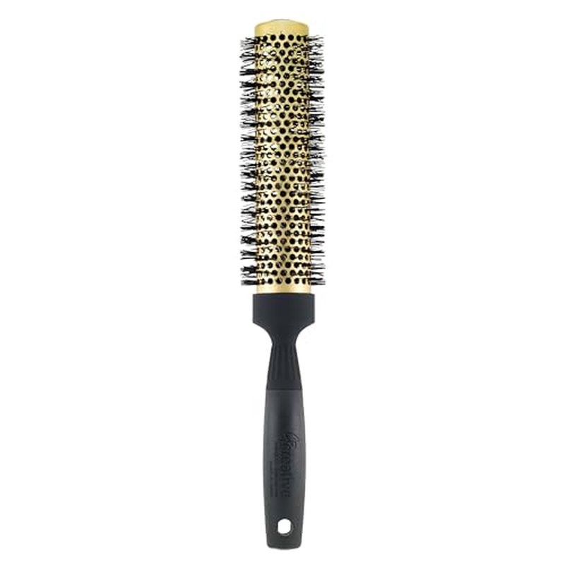 Gold Nano Ceramic 7.5 Inch Long Barrel Ion Wavy Bristles