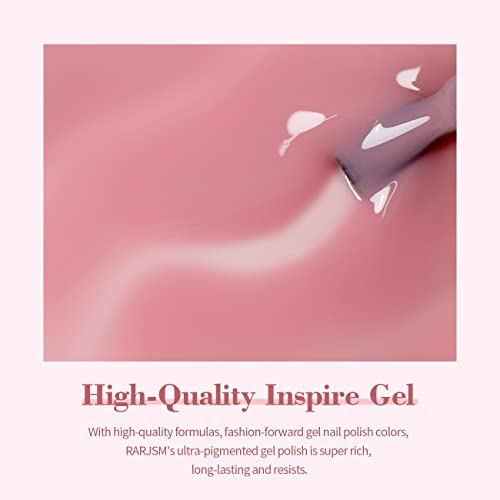 RARJSM Nude Gel Polish Sheer Rose Pink Gel Nail Polish Clear Pink French Manicure Nude Pink Jelly Nail GelPolish Varnish Curing Requires 1pcs 15ml LED UV Gel Soak Off for Home Salon Nail Art DIY