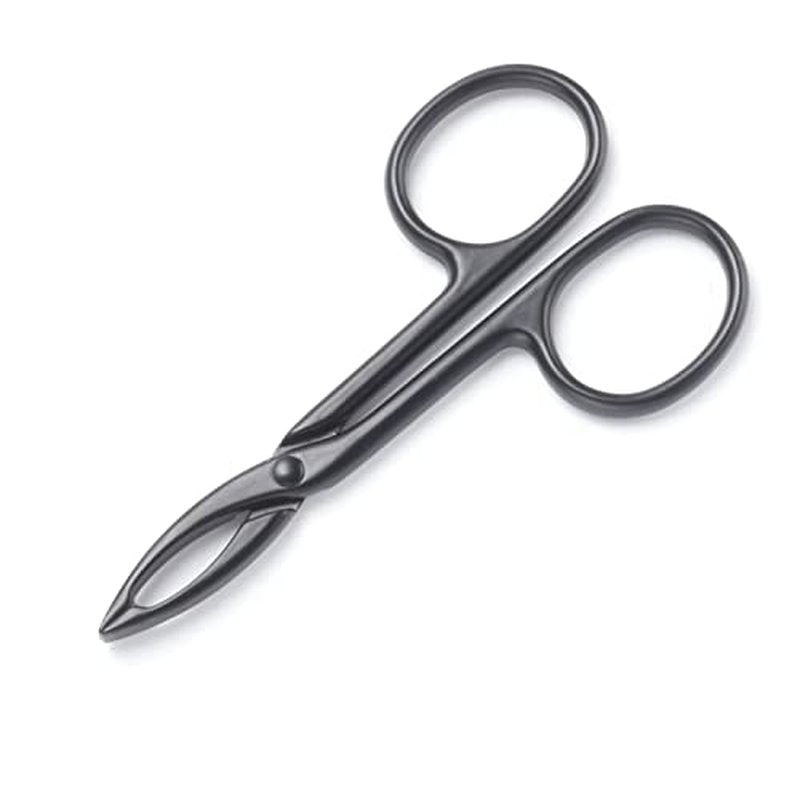 Motanar 2 Pieces Tweezers Scissor Handle Straight Tip Scissor Shaped Eyebrows Tweezers for Hair Plucker Remover Facial Hair Eyebrows Care (Black)