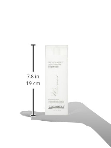 GIOVANNI Smooth As Silk Deeper Moisture Conditioner - Calms Frizz, Adds Moisture, Detangles, Wash & Go, Co Wash, Infused with Natural Botanical Ingredients, Color Safe, Sulfate Free - 8.5 oz (3 Pack)