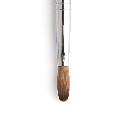 KADS 12# Pure Kolinsky Hair Bristles Acrylic Nail Brush Oval Crimped Shaped RedWood Handle Professional Salon Quality (12#)