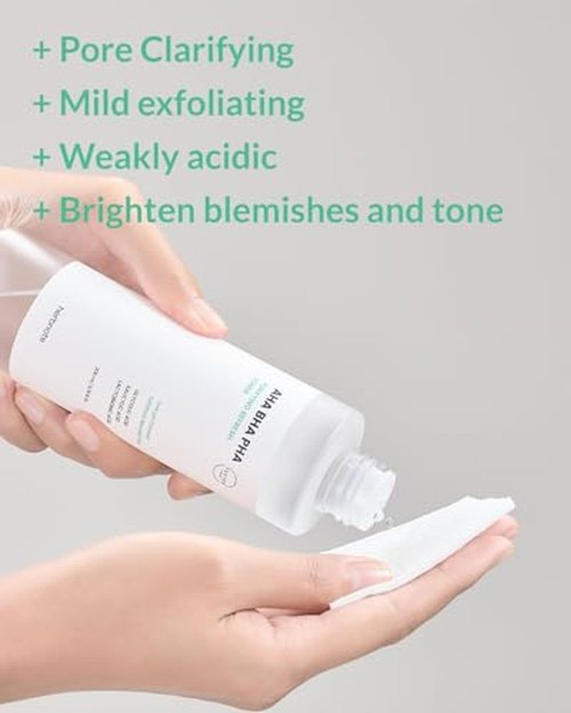 HERBNOTE AHA BHA PHA Purifying Refresh Toner - Skin Trouble Eraser, Immediate Exfoliation & Sebum Removal - Contains Niacinamide for Breakouts - Removes Blocked Sebum & Dead Skin Cells, 6.76 f l. oz