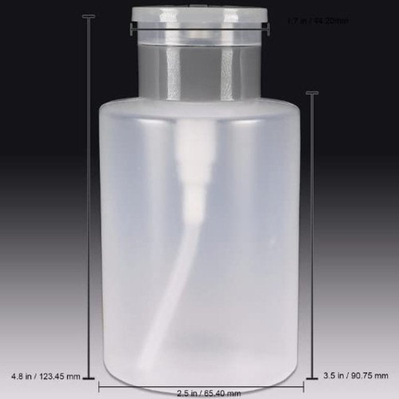 9oz Gray Push Down Pump Dispenser Empty Refillerble Bottle with Flip Top Cap - for Nail Polish, Travel, Cosmetics Packaging
