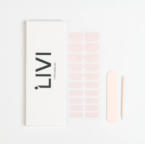 Livi Beauty Single Manicure Set - Wrapped Sticker Fingernail Set for a DIY, At-Home Gel Polish Manicure, Salon-Worthy and Easy to Apply - Set of 20 Nails - Lamp Not Included (I Totally Paused)