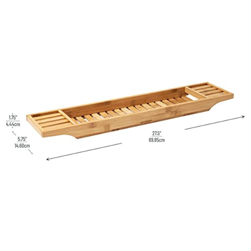 Mind Reader Bath Mat, Shower Mat, Bathtub Mat, Bathroom Accessory, Wood, Rayon from Bamboo, 23.5"L x 16.5"W x 0.4"H, Brown