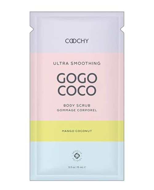 Coochy Ultra Smoothing Body Scrub | Gentle Exfoliating Body Scrub for Sensitive Skin | Removes Dead Skin Cells, Prevents Ingrowns | Paraben-free, Cruelty-free | Mango Coconut 0.35 oz/10 mL