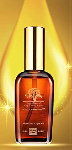 Arganmidas Moroccan Argan Oil 100ml Perfect for Leave in Treatment & Conditioner ALSO for Face and Body- Wonderful Anti Aging, Anti Wrinkle Beauty Secret,