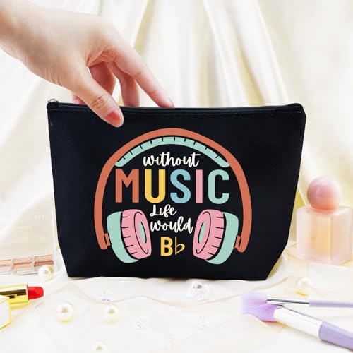 Music Gifts for Women Musical Teacher Gift for Women Music Bag Gift for Musical Lovers Student Musician Gifts for Female Friends Sister Festival Accessories Musician Makeup Bag