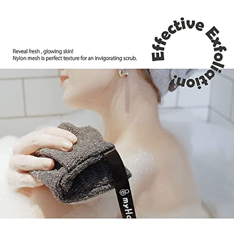 myHomeBody Soap Pocket Exfoliating Soap Saver Pouch, Body Scrubber Sponge, Exfoliator for Bath or Shower, for Large Bar Soap or Leftover Bits, Graphite Gray, 6 Pack + 6 Soap Lifting Pads