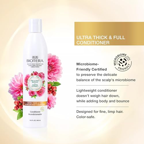 Biotera Ultra Thick & Full Volumizing Conditioner | Fine or Limp Hair | Microbiome Friendly | Vegan & Animal Test Free | Paraben Free | Color-Safe | 32 Fl Oz