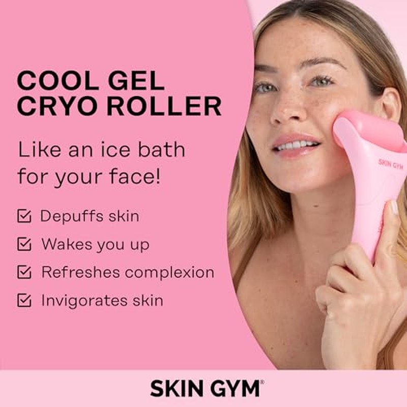 SKIN GYM Cryogel Ice Roller for Face - Anti Aging Ice Face Roller & Eye Roller for Eye Puffiness Relief, Travel Size Face Roller Skin Care & Face Ice Roller, Light Facial Ice Roller & Face Depuffer
