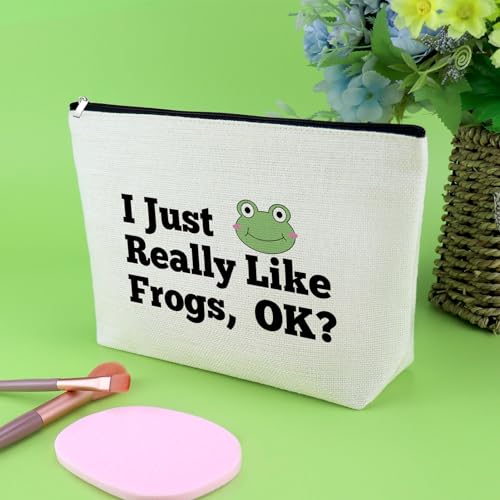 Frog Lovers Gifts for Women Makeup Bag Frog Gifts Friendship Gifts for Girls Friends Froggy Gifts Cosmetic Bag Animal Lover Gifts Frog Themed Gifts Birthday Graduation Gifts Cosmetic Pouch Travel