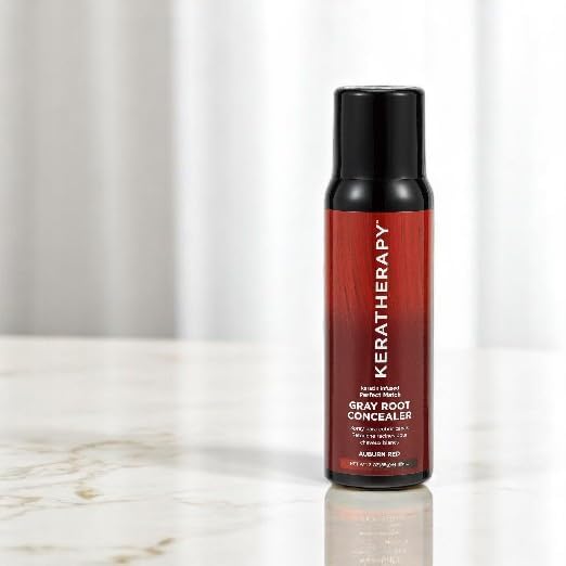 Keratherapy Keratin Infused Perfect Match Gray Root Concealer Spray, Light Brown, 3 oz, 118ml - Root Cover Up Spray to Hide Gray Roots - Keratin Therapy Hair Darkening & Temporary Scalp Concealer