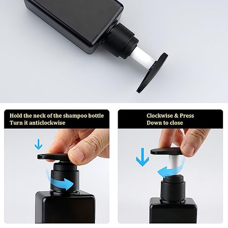 Travel Bottles Travel Accessories Toiletries 4 Pack 3.7oz/110ml Travel Shampoo and Conditioner Bottles Empty Plastic Pump Bottle Dispenser Travel Size Bottles (3labels &1blank Black)