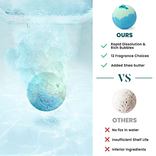ZenBombs Bath Bombs for Women, 12pcs Handmade Natural Bath Bomb, Stocking Stuffers, Mothers Day Presents for Mom, Bath Bomb with Shea Butter, Amazing Present for Her, Wife, Girlfriend, Mother