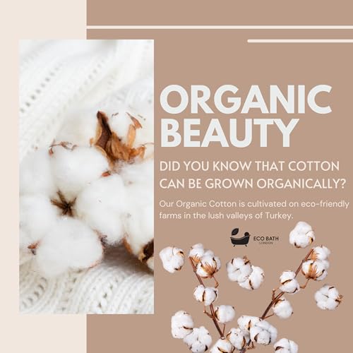 Eco Bath London Natural Toweling Slippers - Luxury 100% Organic Cotton, Ultra Soft, Machine Washable Indoor Slippers for Bath and Home S Size UK(4-5) US(6-7)