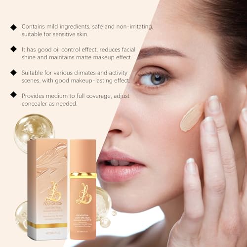 Bionic 4-in-1 Foundation Light/Medium Spectrum, Mimicking Skin Color Foundation, Full Coverage Concealer, SPF 50, (Light, Spectrum)